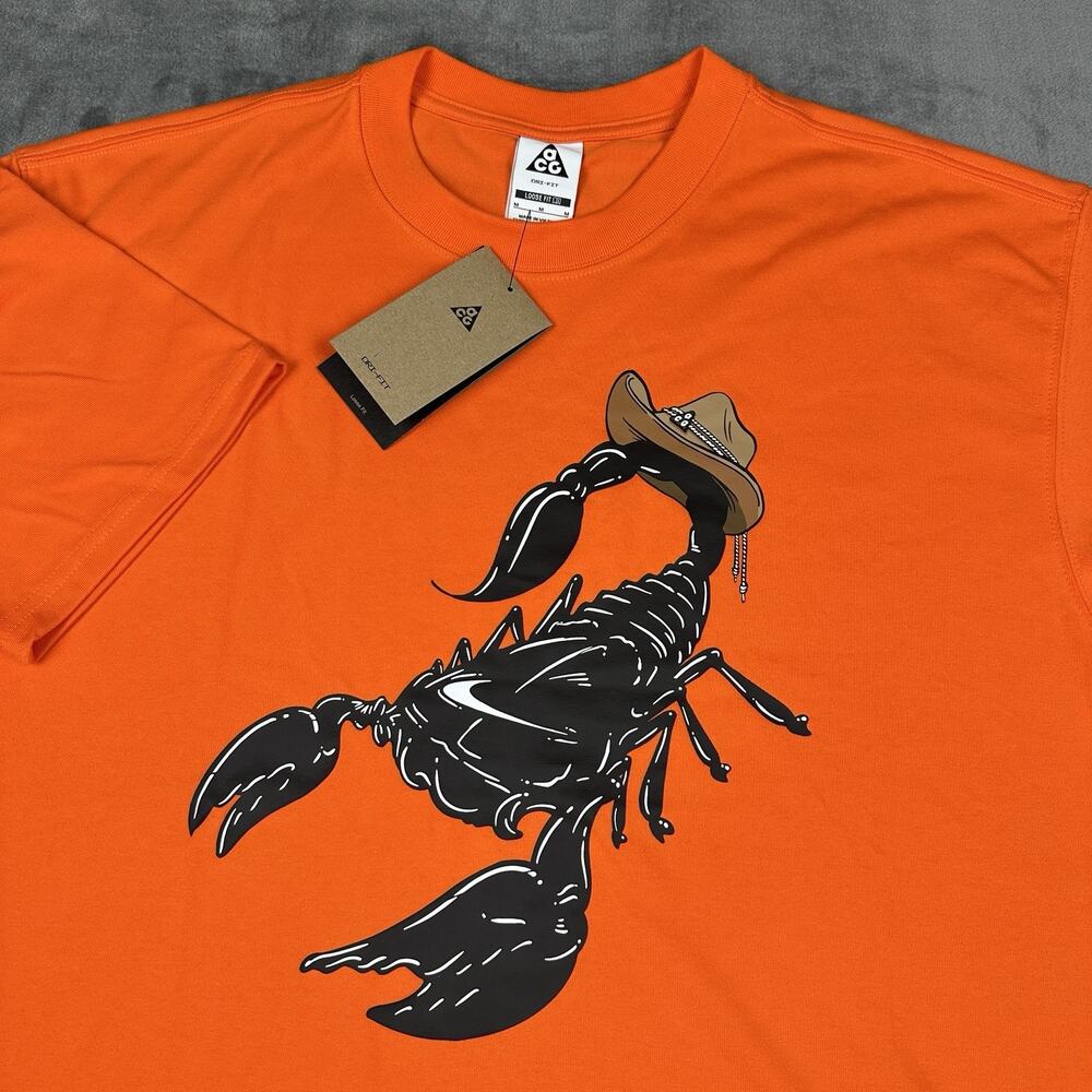 NWT Nike ACG OC Scorpion Shirt Mens Medium Safety Orange Loose Fit HV1290-819